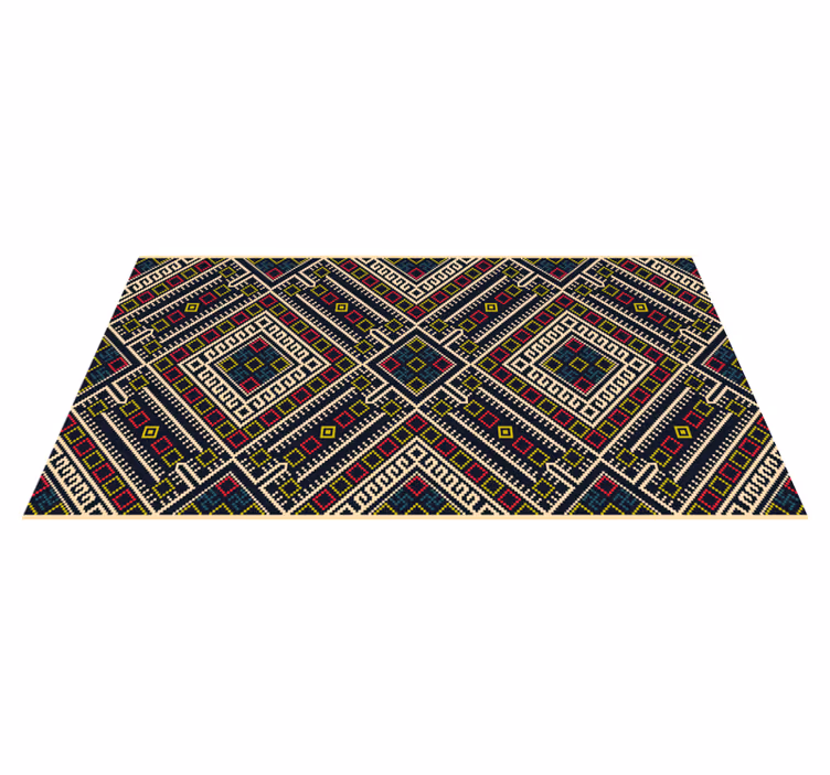 Vibrant Geometric Components ethnic rug - TenStickers