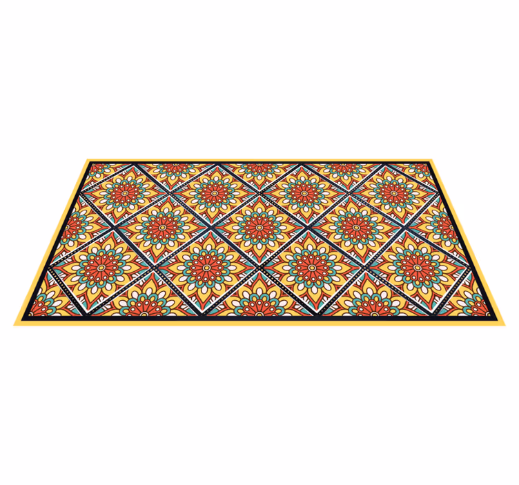 Colorful Geometric Motifs tile carpet - TenStickers