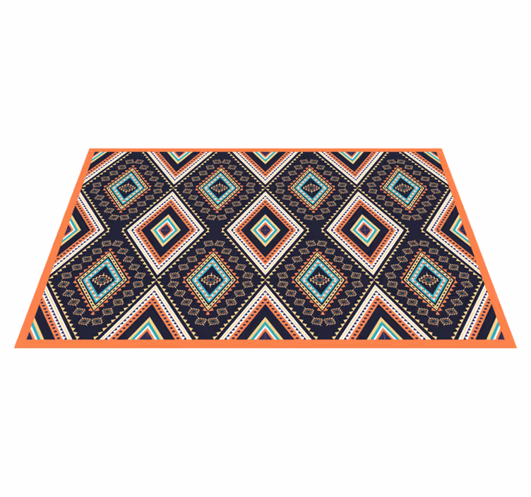 Colorful Diamond Pattern ethnic rug - TenStickers