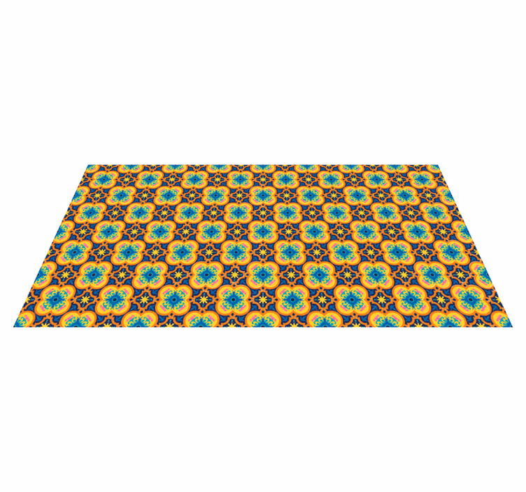 Lively Floral Illustration living room rug - TenStickers