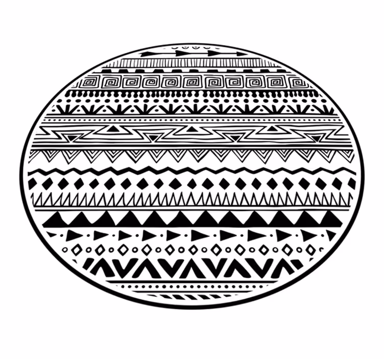 BLACK AND WHITE PATTERNS ethnic rug - TenStickers
