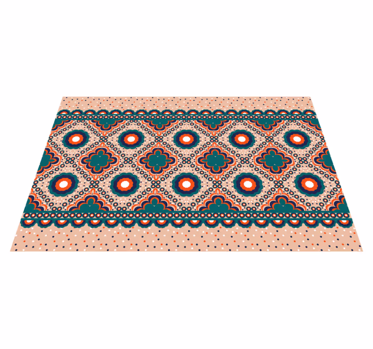Bold Floral Motif ethnic rug - TenStickers
