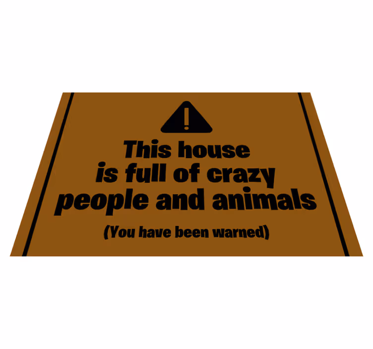 House full of crazy people quote rug - TenStickers