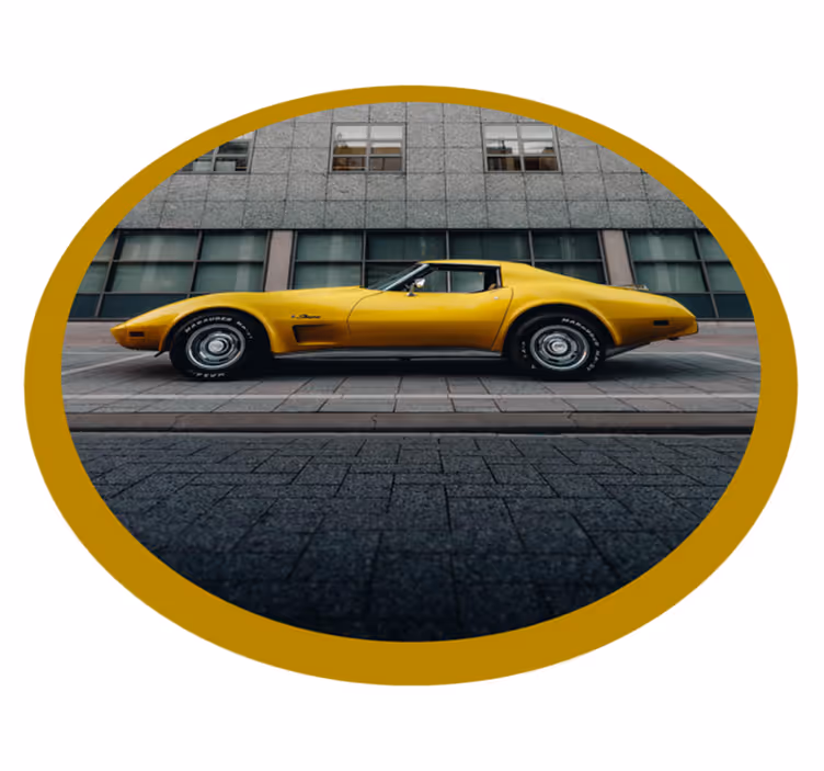 Classic yellow car teenage bedroom rug - TenStickers