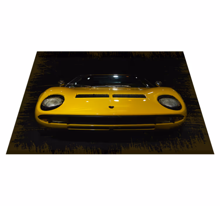Classic Yellow Sportscar road map rug - TenStickers