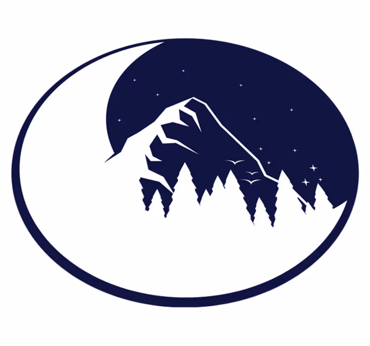 Mountain Moon View nature rug - TenStickers