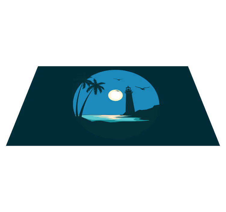 Coastal Lighthouse Scene nature rug - TenStickers