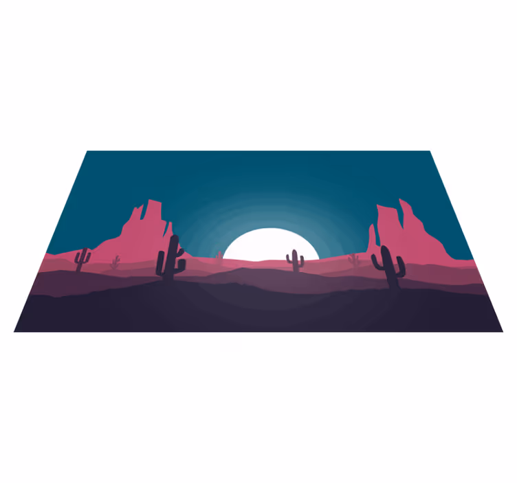 Desert sunset scene nature rug - TenStickers