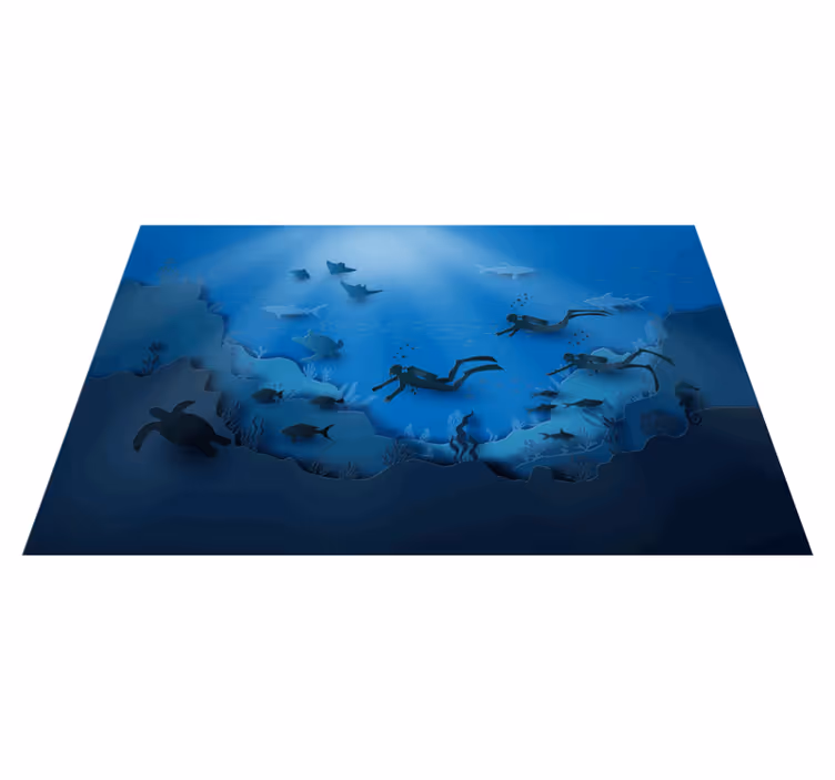 Underwater Exploration nature rug - TenStickers