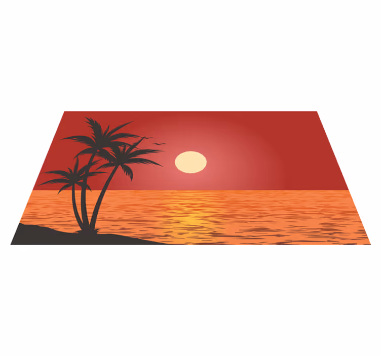 Tropical Sunset Landscape nature rug - TenStickers