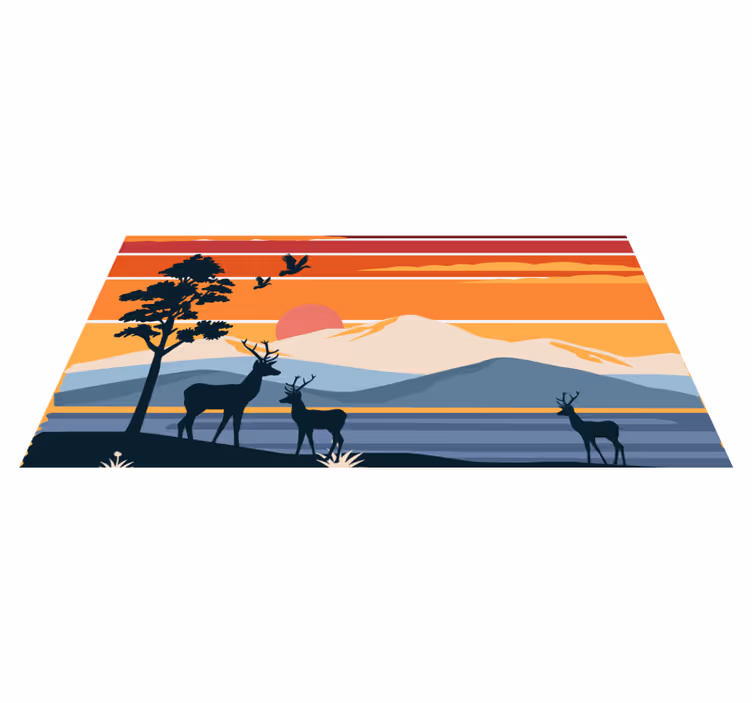Sunset Wilderness Scene nature rug - TenStickers