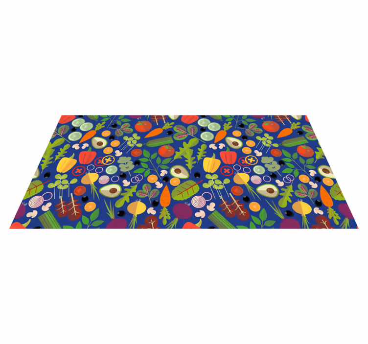 Vibrant Vegetable Pattern kitchen mat - TenStickers