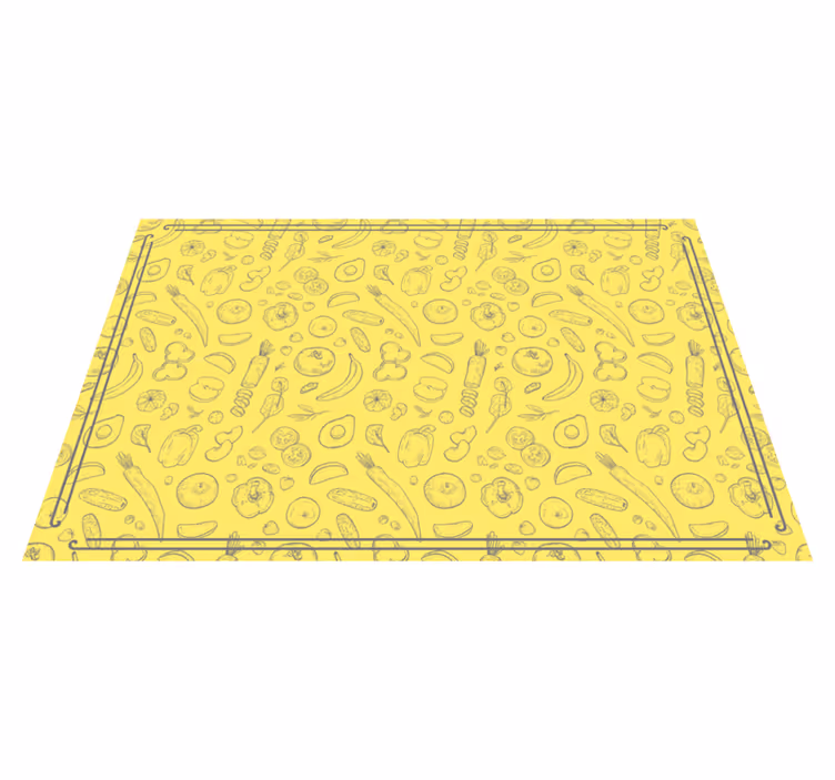 Whimsical Fruit Pattern kitchen mat - TenStickers