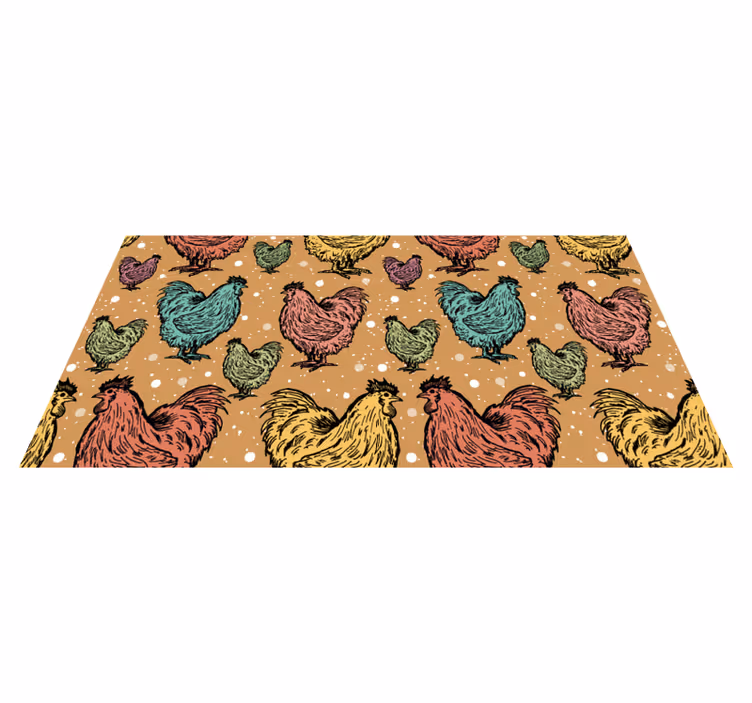 Charming Rooster Patterns animal mat - TenStickers