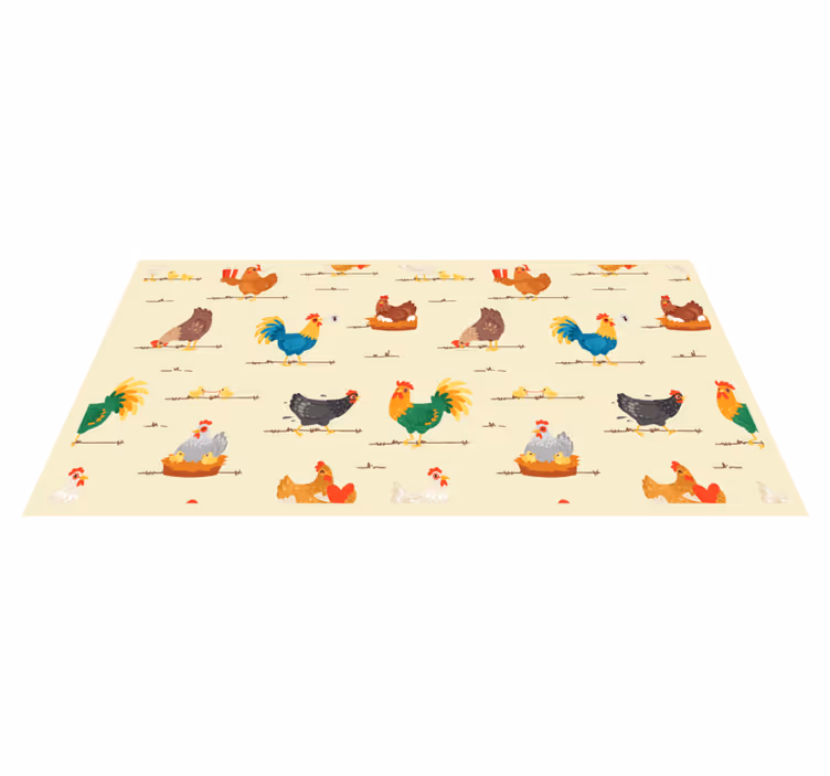 Colorful Chicken Patterns animal mat - TenStickers