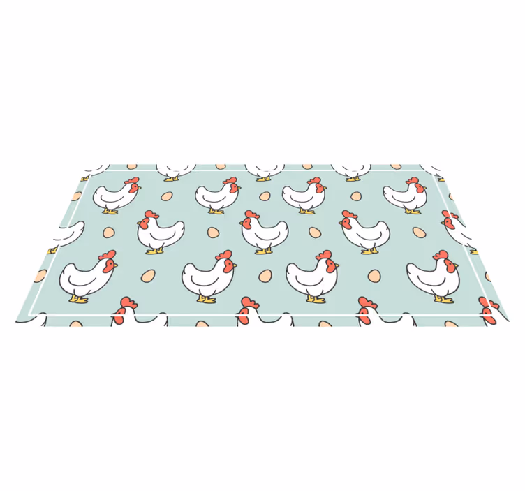 Chickens and Ova kitchen mat - TenStickers