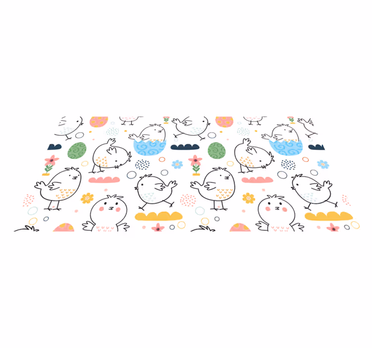 Charming Chickens Pattern kids carpet - TenStickers