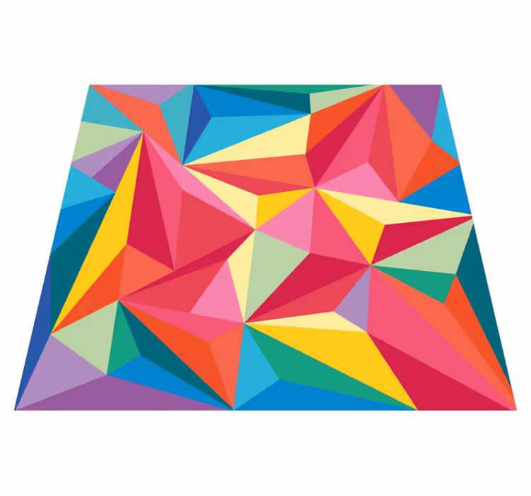 Lively colorful elements geometric rug - TenStickers