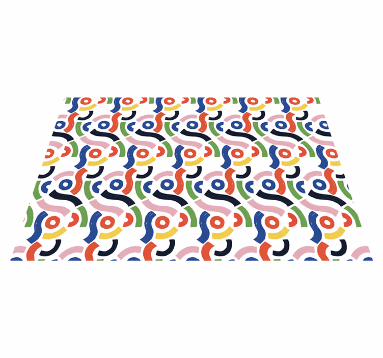 Lively Geometric Shapes mosaic rug - TenStickers