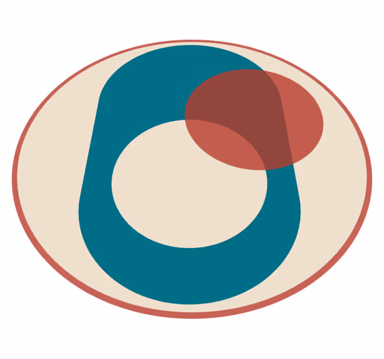 Two circles abstract art geometric rug - TenStickers