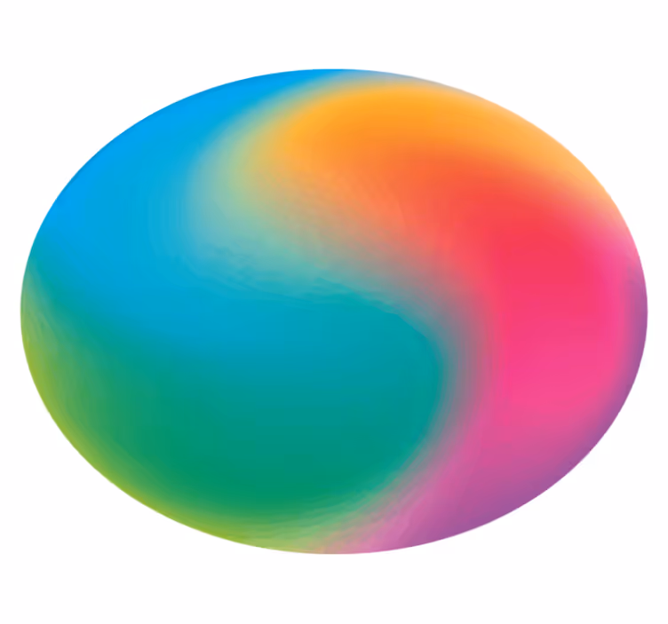 Colorful Gradient Sphere circular rug - TenStickers