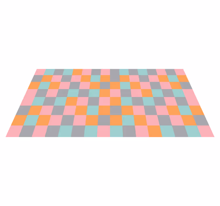 Colorful checkerboard geometric rug - TenStickers