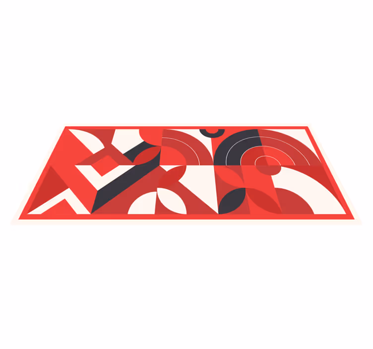 Red geometric art vinyl rugs - TenStickers