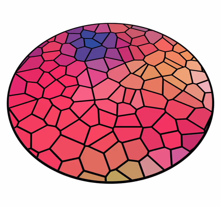 Lively Mosaic Composition circular rug - TenStickers