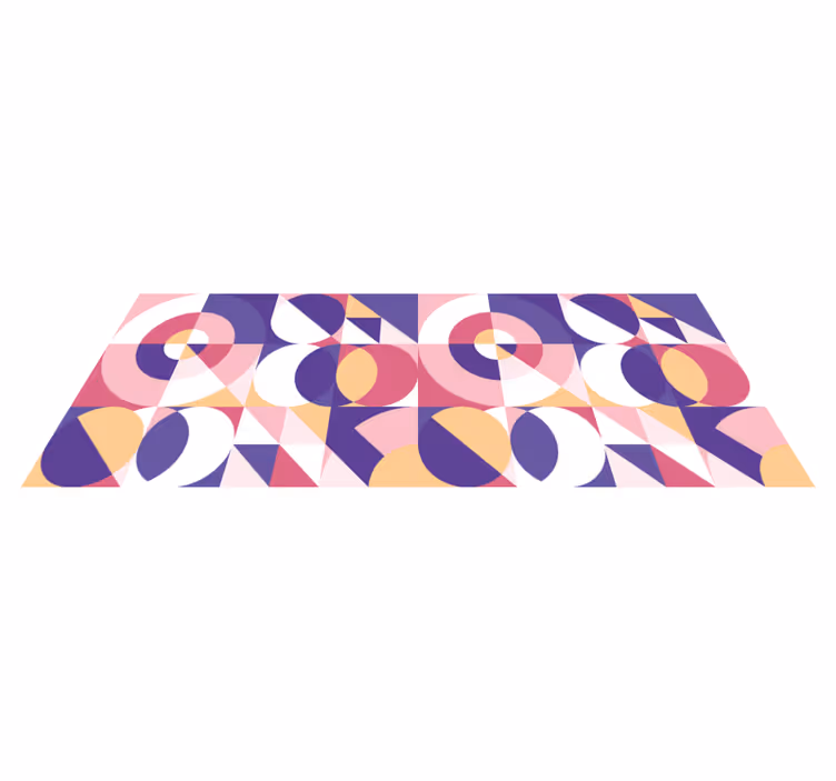 Colorful geometric shapes tile carpet - TenStickers