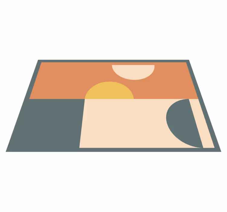 Semi-circles and rectangles  geometric rug - TenStickers