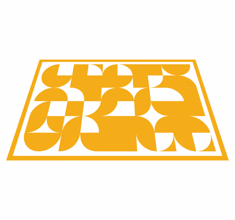 Bold Yellow Shapes geometric rug - TenStickers