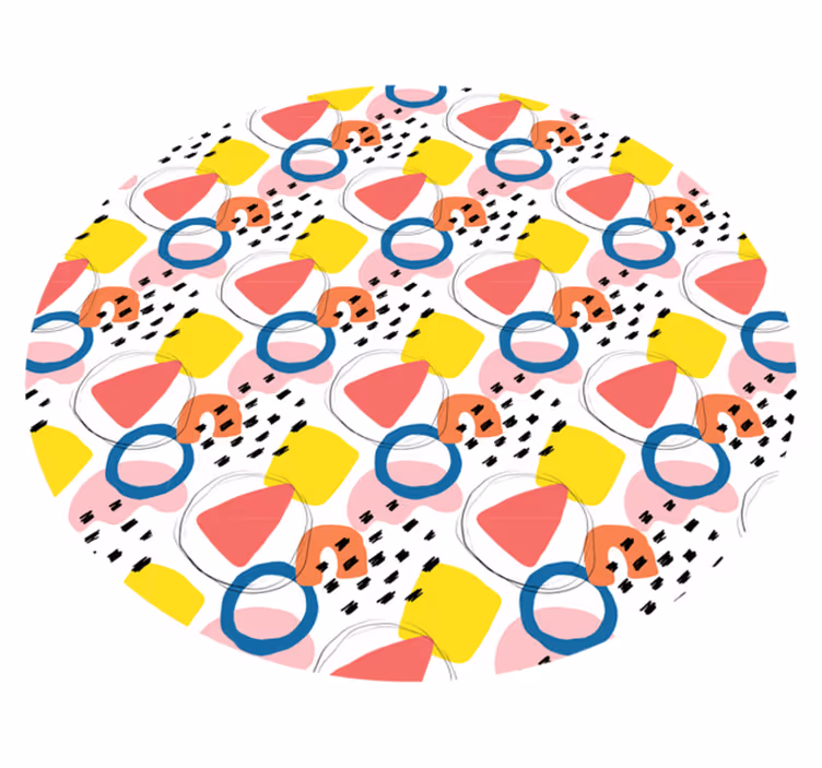 Vibrant Shape Arrangements minimalistic rug - TenStickers