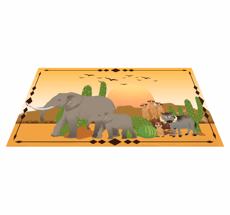 Twilight elephant expedition nature rug - TenStickers