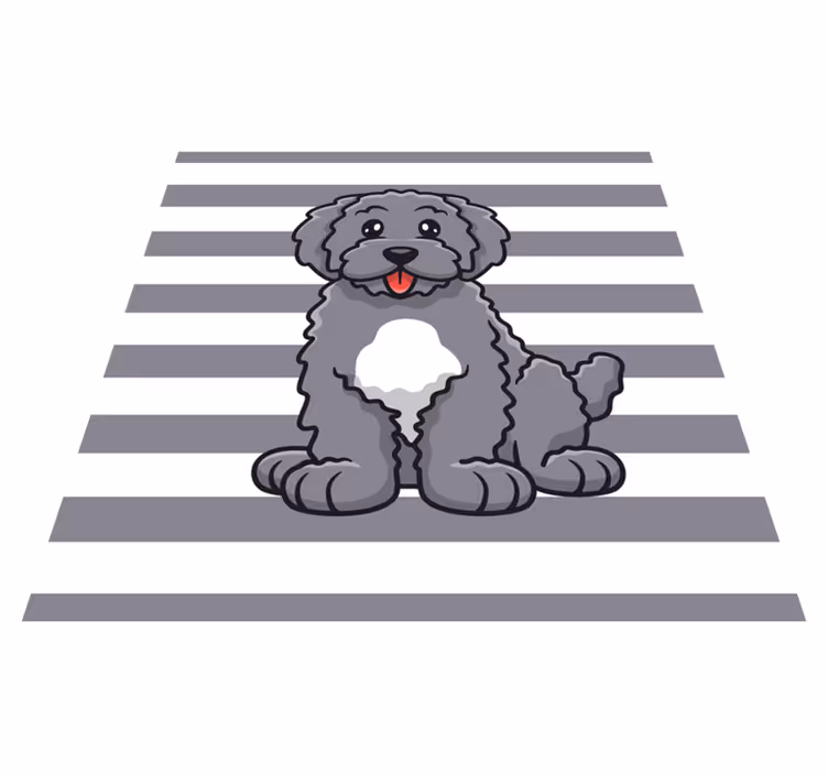 Cute Dog Illustration animal mat - TenStickers