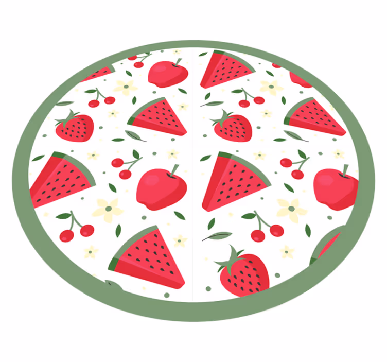 Fruit Floral Pattern kitchen mat - TenStickers