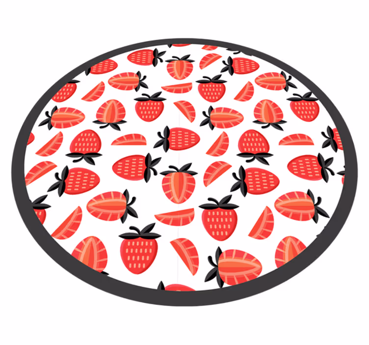 Strawberry Illustration kitchen mat - TenStickers