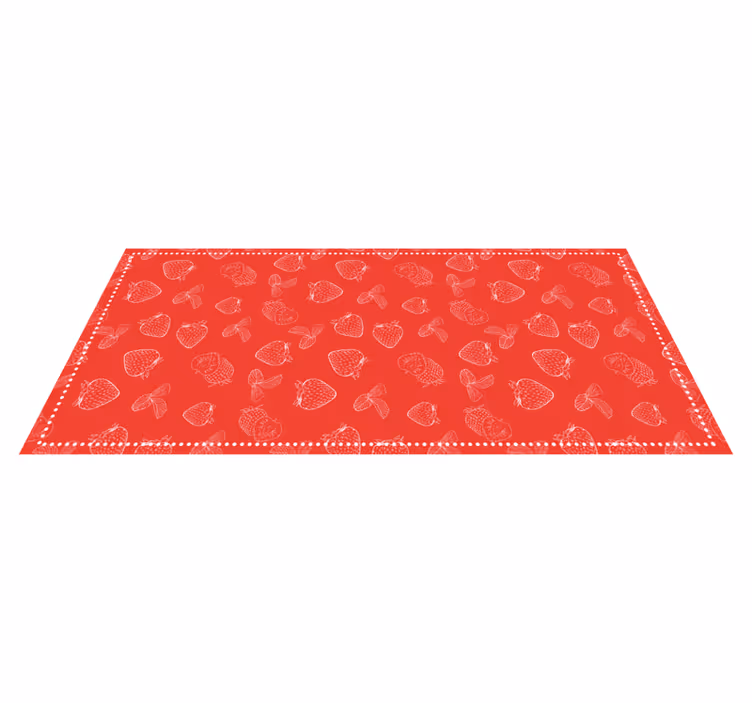 Seamless strawberry doodle kitchen floor - TenStickers