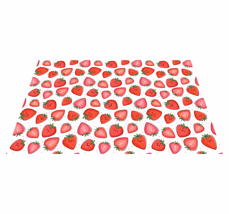 Delightful Strawberry Motif floral rug - TenStickers