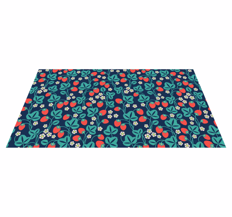 Strawberry Blossom Motivation floral rug - TenStickers