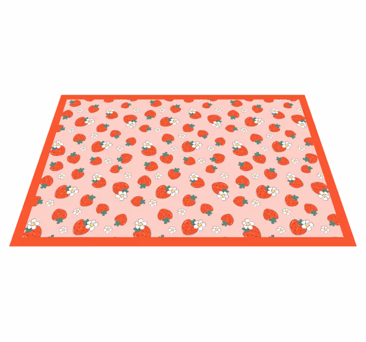Strawberry Flower Arrangement floral rug - TenStickers