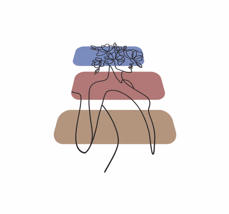 Graceful Botanical Outline minimalistic rug - TenStickers