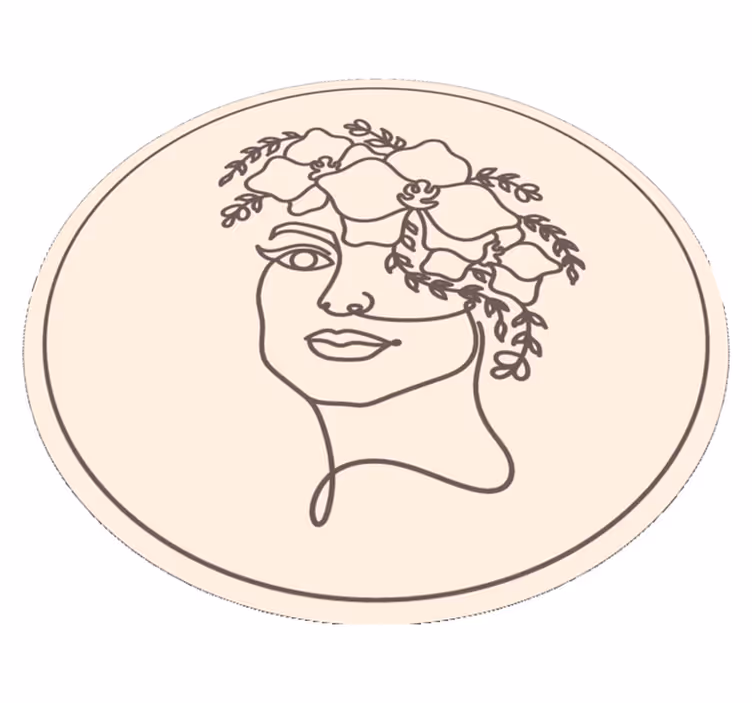 Botanical Sketch Illustration circular rug - TenStickers