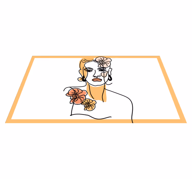 Stylish Floral Portrait modern rug - TenStickers