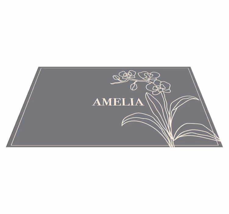 Elegant Floral Personalized custom floor mat - TenStickers