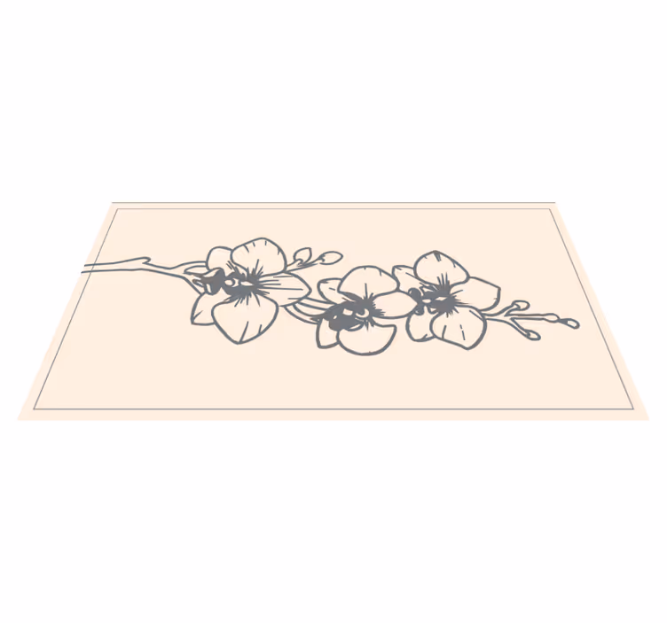 Graceful orchid floral rug - TenStickers