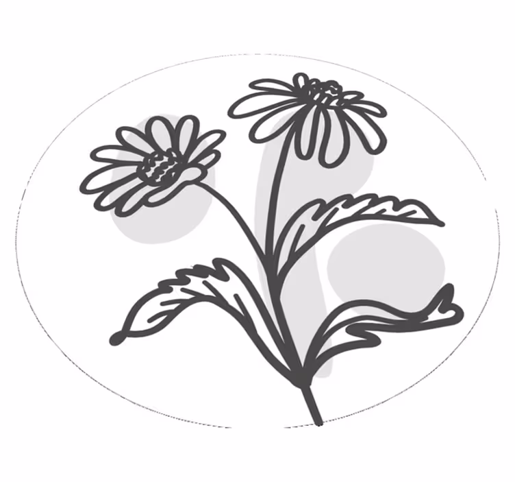 Stylish Flower Motif circular rug - TenStickers
