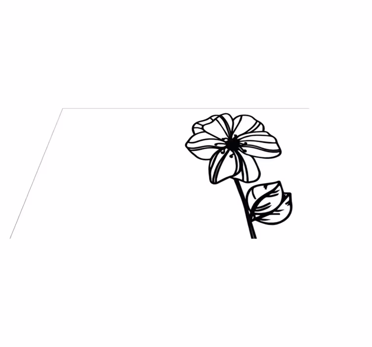 Elegant black and white design floral rug - TenStickers