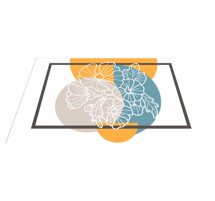 Floral rug with contemporary floral design - TenStickers