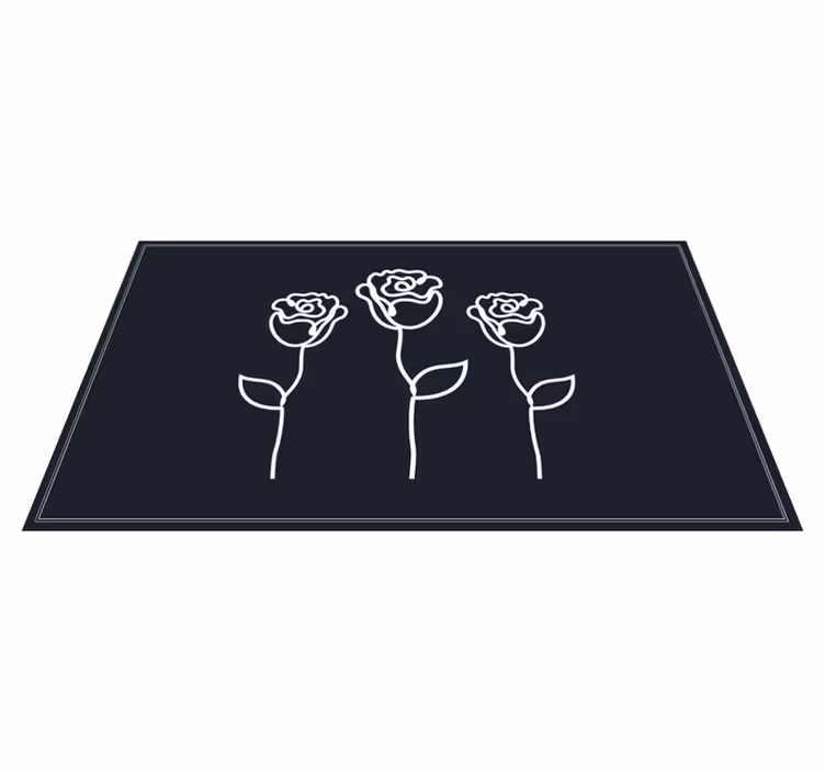 Botanical Sketch Representation floral rug - TenStickers