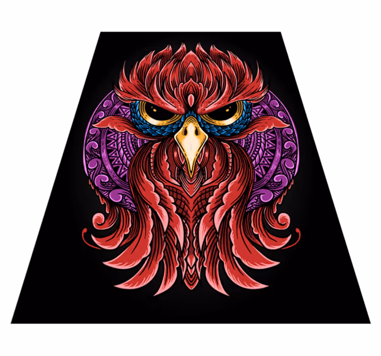 Elaborate owl emblem animal mat - TenStickers